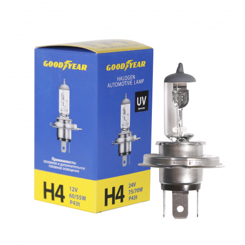 Лампа Goodyear H4 12V 60/55W P43 t Лампа Goodyear H4 12V 60/55W P43 t